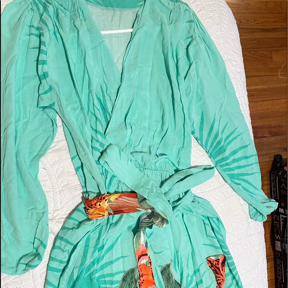 Long Tropical Aqua Dress OFFERS WELCOME